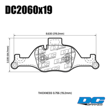 Колодки тормозные DC2060P19 DC Brakes Street STR.S+, перед BMW 3 G20; 5 G30  суппорт ATE