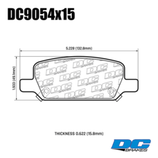 Колодки тормозные DC9054E15 DC Brakes RT.2 задние TESLA Model 3, Model Y Тормоза НЕ Performance