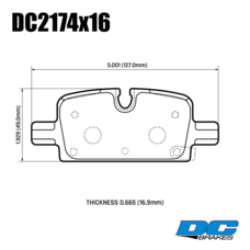 Колодки тормозные DC2174R16 DC brakes Street HD+, задние Cadillac Escalade, Chevrolet Tahoe, 2021->