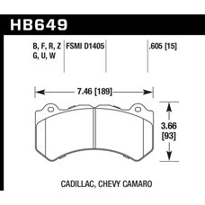 Колодки тормозные HB649D.605 HAWK ER-1 Jeep SRT8 2012-2014, AUDI 4F RS6 (BREMBO)