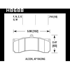 Колодки тормозные HB688Z.710 HAWK Perf. Ceramic PROMA 6  AP Racing, Stop Tech, JBT, Alcon, XYZ