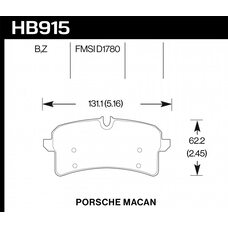 Колодки тормозные HB915Z.664 HAWK PC задние Porsche Macan Turbo
