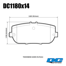 Колодки тормозные DC1180E14 DC Brakes RT.2 задн. Mazda Miata MX-5 NC; ND