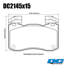 Колодки тормозные DC2145P15 DC Brakes Street STR.S+, передние KIA Stinger 3.3L, Genesis G70; Brembo