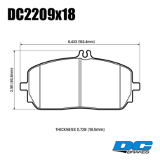 Колодки тормозные DC2209P18 DC Brakes Street STR.S+, перед MB A35 AMG; CLA; GLE; AMG; G W463; 2018->