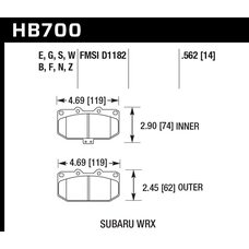 Колодки тормозные HB700D.562 HAWK ER-1