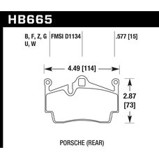 Колодки тормозные HB665D.577 HAWK ER-1 Porsche задн. Cayman, Boxster,