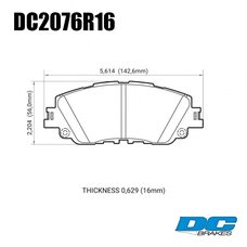 Колодки тормозные DC2076R16 DC brakes Street HD+, передние TOYOTA CAMRY V70; LEXUS UX250H