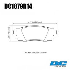 Колодки тормозные DC1879R14 DC brakes Street HD+, задние TOYOTA CAMRY V70; LEXUS ES300h; RX