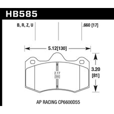 Колодки тормозные HB585D.660 HAWK ER-1 AP RACING CP6600D55