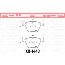Колодки тормозные 23-1443 PowerStop Z23 передние BMW X5 E70, X6 E71; X5 F15, X6 F16; 50i, M50d
