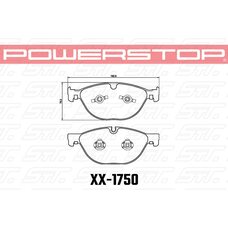 Колодки тормозные 23-1750 PowerStop Z23 передние JAGUAR F-TYPE X152