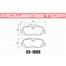 Колодки тормозные 23-1800 PowerStop Z23 задние MINI F55; F56; JCW F56 2013->