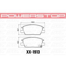 Колодки тормозные 23-1913 PowerStop Z23 передние CHEVROLET MALIBU 2015-> ; EQUINOX 2017->