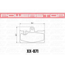 Колодки тормозные 23-871 PowerStop Z23 задние Toyota Celsior 4.3 UCF3; Lexus LS430 UCF30