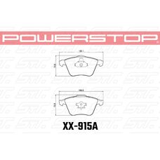 Колодки тормозные 23-915A PowerStop Z23 передние Audi A4 8E, A6 4F, A8 4E