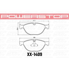 Колодки тормозные 26-1409 PowerStop Z26 передние BMW 5 F10; 6 F12; 7 F01 (под диск 348х30mm)