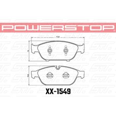 Колодки тормозные 26-1549 PowerStop Z26 передние AUDI A6 4G2, C7, 4GC; A7 4GA, 4GF; ALLROAD 4GH;