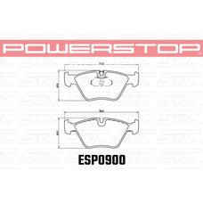 Колодки тормозные ESP0900 PowerStop EURO-STOP передние BMW 3' (E46), M3 (E46), 5 (E39), X3 (E83)