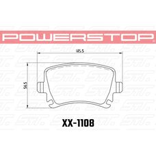 Колодки тормозные 23-1108 PowerStop Z23 задние VAG AUDI TT 8J, A6, Allroad 4H, A3; VW Golf 5,6