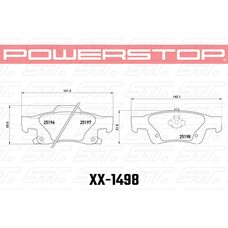 Колодки тормозные 23-1498 PowerStop Z23 задние Jeep Grand Cherokee WK2