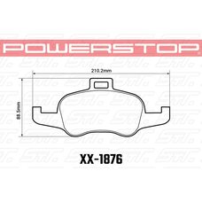 Колодки тормозные 23-1876 PowerStop Z23 передние AUDI TT 2014->