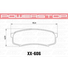 Колодки тормозные 23-606 PowerStop Z23 задние LEXUS GX460, GX470; TOYOTA PRADO 150/120