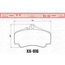 Колодки тормозные 23-916 PowerStop Z23 передние Porsche 911 996; 911 997