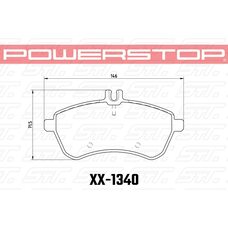 Колодки тормозные 26-1340 PowerStop Z26 передние MB C W204; E W212; SLK R172