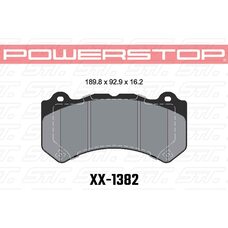 Колодки тормозные 26-1382 PowerStop Z26 передние Jeep SRT8 2012-2014, AUDI 4F RS6 (BREMBO)