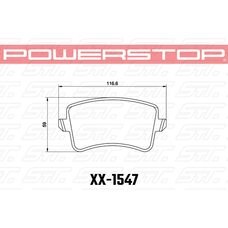 Колодки тормозные 26-1547 PowerStop Z26 задние AUDI RS5; RS7; S7; S6; PORSCHE MACAN