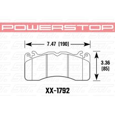 Колодки тормозные 26-1792 PowerStop Z26 передние FORD MUSTANG BREMBO PACKAGE 2015->