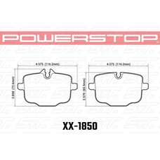 Колодки тормозные 26-1850 PowerStop Z26 задние BMW M3 G80; M4 G82; M5 F10; M6 F12; X5