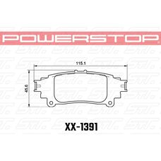 Колодки тормозные 36-1391 PowerStop Z36 задние Lexus RX350 2013-> ; HIGHLANDER 2013->