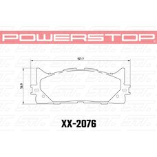 Колодки тормозные 36-2076 PowerStop Z36 перед TOYOTA CAMRY V70 2017-> LEXUS ES 2018->