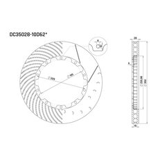 Ротор тормозного диска 350*28mm, DC Brakes DC35028-10D62S, D крепеж