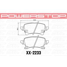 Колодки тормозные 36-2233 PowerStop Z36 задние Jeep Gladiator 2019-> ; Wrangler 2021->