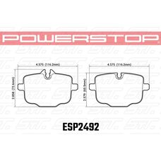 Колодки тормозные ESP2492 PowerStop EURO-STOP задние BMW M3 G80; M4 G82; M5 F10; M6 F12; X5 G05; X7