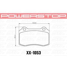 Колодки тормозные 23-1053 PowerStop Z23 Brembo; Tesla; Jeep SRT8;