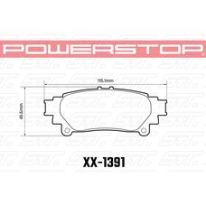 Колодки тормозные 23-1391 PowerStop Z23 23-1391 задние Lexus RX350 2013-> ; HIGHLANDER 2013->