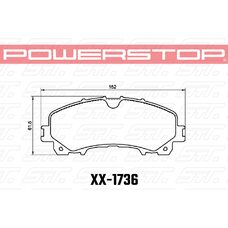 Колодки тормозные 23-1736 PowerStop Z23 передние INFINITI QX50; NISSAN X-TRAIL