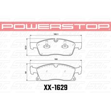 Колодки тормозные 23-1629 PowerStop Z23 передние БЕЗ спорт пакета AMG, MB ML350, GL350, GL450