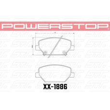 Колодки тормозные 23-1886 PowerStop Z23 передние CADILLAC XT4 2018-> ; CHEVROLET CAMARO 2015->