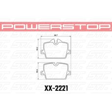 Колодки тормозные 26-2221 PowerStop Z26 задние BMW 3 G20; 4 G22; Z4 G29; TOYOTA SUPRA 2019->