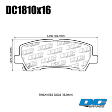 Колодки тормозные DC1810P16 DC brakes Street STR.S+,  задние Ford Mustang VI 2015->