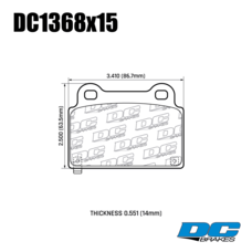 Колодки тормозные DC1368E15 DC Brakes RT.2 задние MITSUBISHI Lancer EVO10