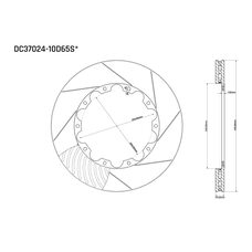 Ротор тормозного диска 370*24mm, DC Brakes DC37024-10D65S, D крепеж, (задние BMW M F8x; G8x)