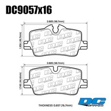 Колодки тормозные DC9057P16 DC Brakes Street STR.S+ задние BMW 3 G20; 2 G42; 4 G22 БЕЗ M Sport