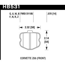 Колодки тормозные HB531F.570 HAWK HPS Corvette Z06 2006-2013