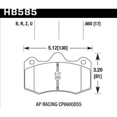 Колодки тормозные HB585B.660 HAWK HPS 5.0; AP RACING CP6600D55